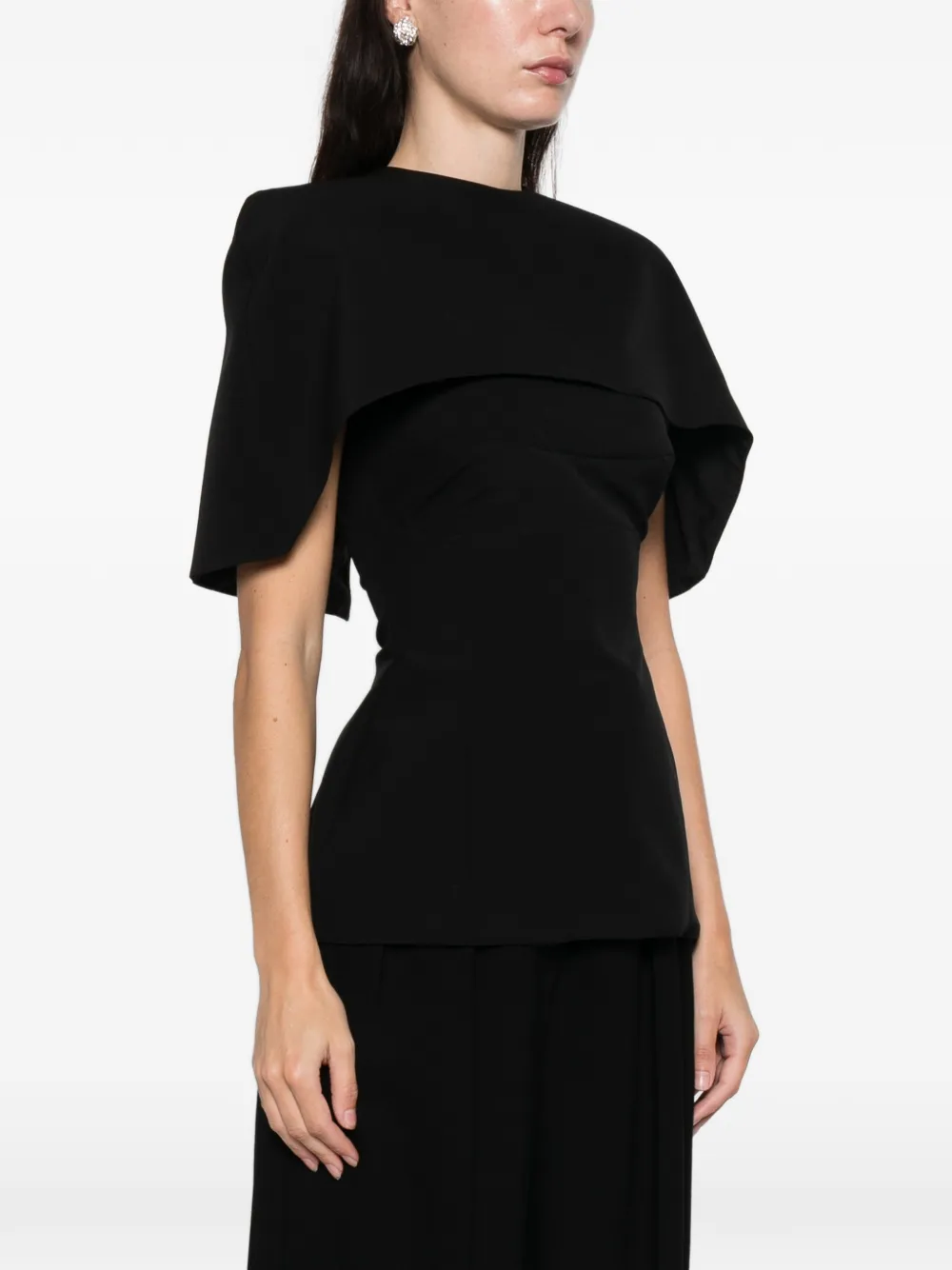 AXEL 113 Scarlet top met cape Zwart