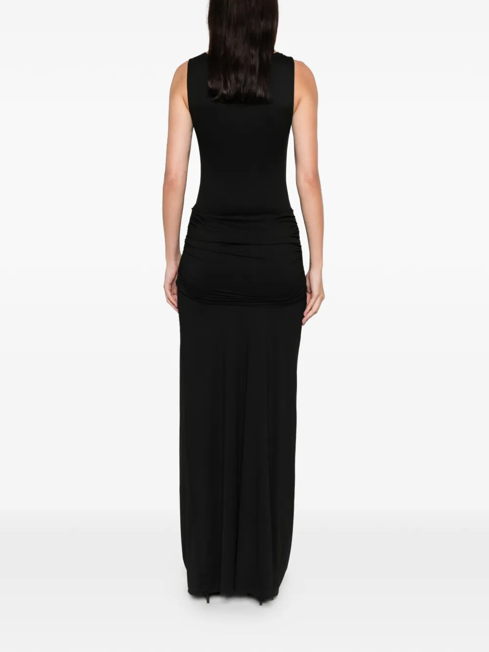 Axel 113 Jessica Cowl-neck Maxi Dress In Black