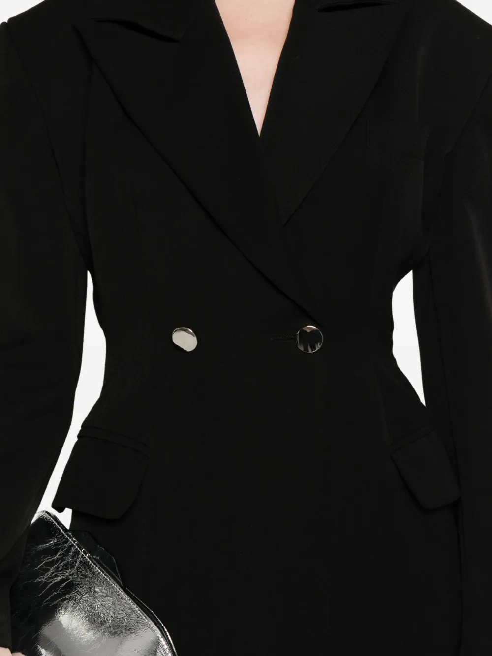 Axel 113 Katie Hourglass Double-breasted Coat In Black