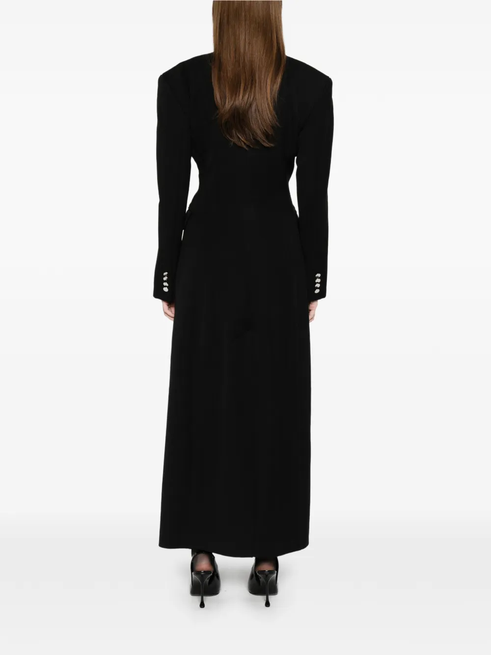 Axel 113 Katie Hourglass Double-breasted Coat In Black