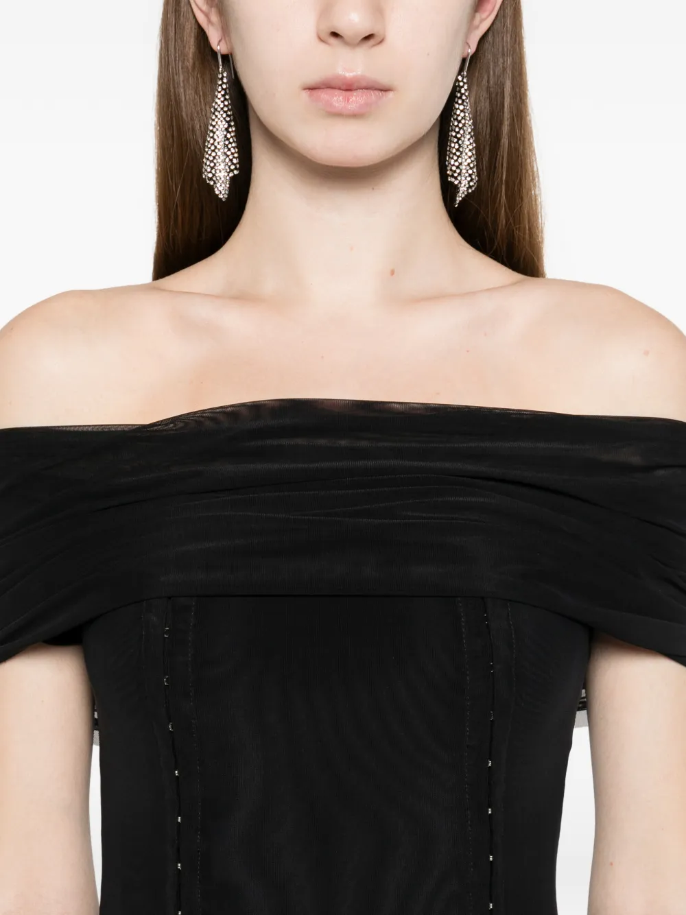 Axel 113 Afterhours Slit Embellished Maxi Dress In Black