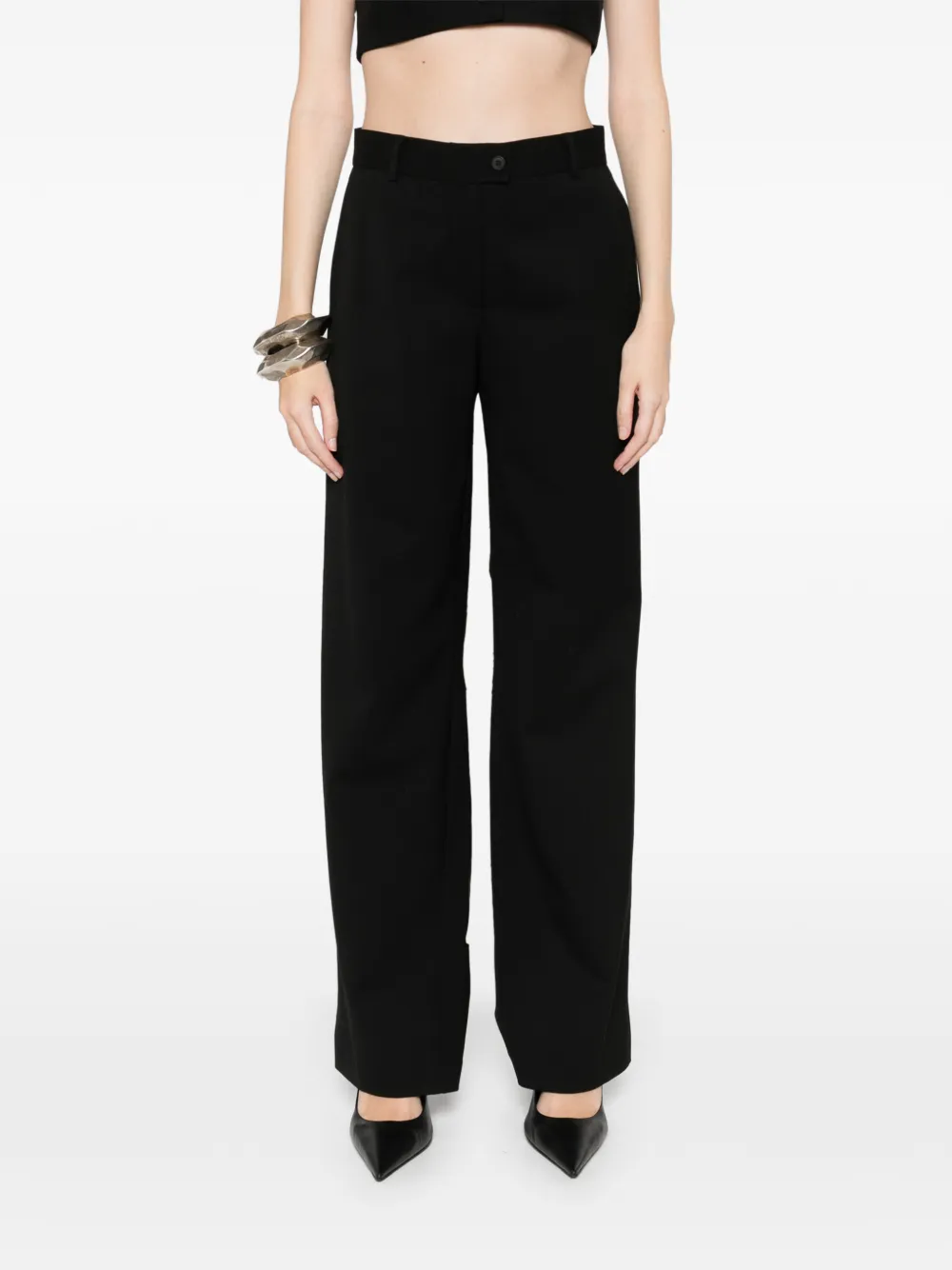  Medeea Rings-detail Trousers - Black 