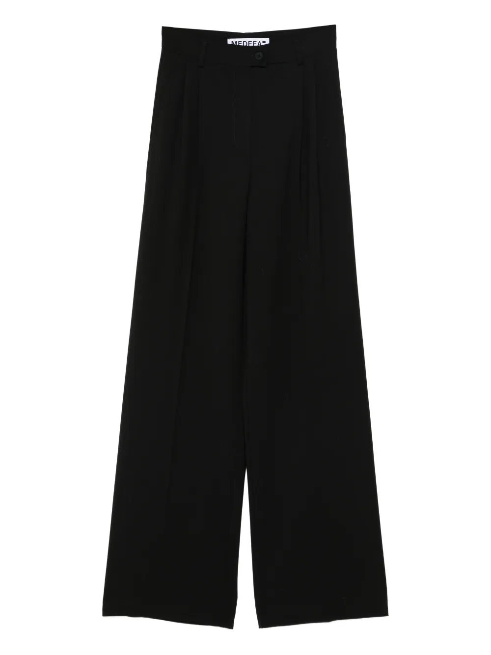 Medeea Loose Wool Trousers In Black