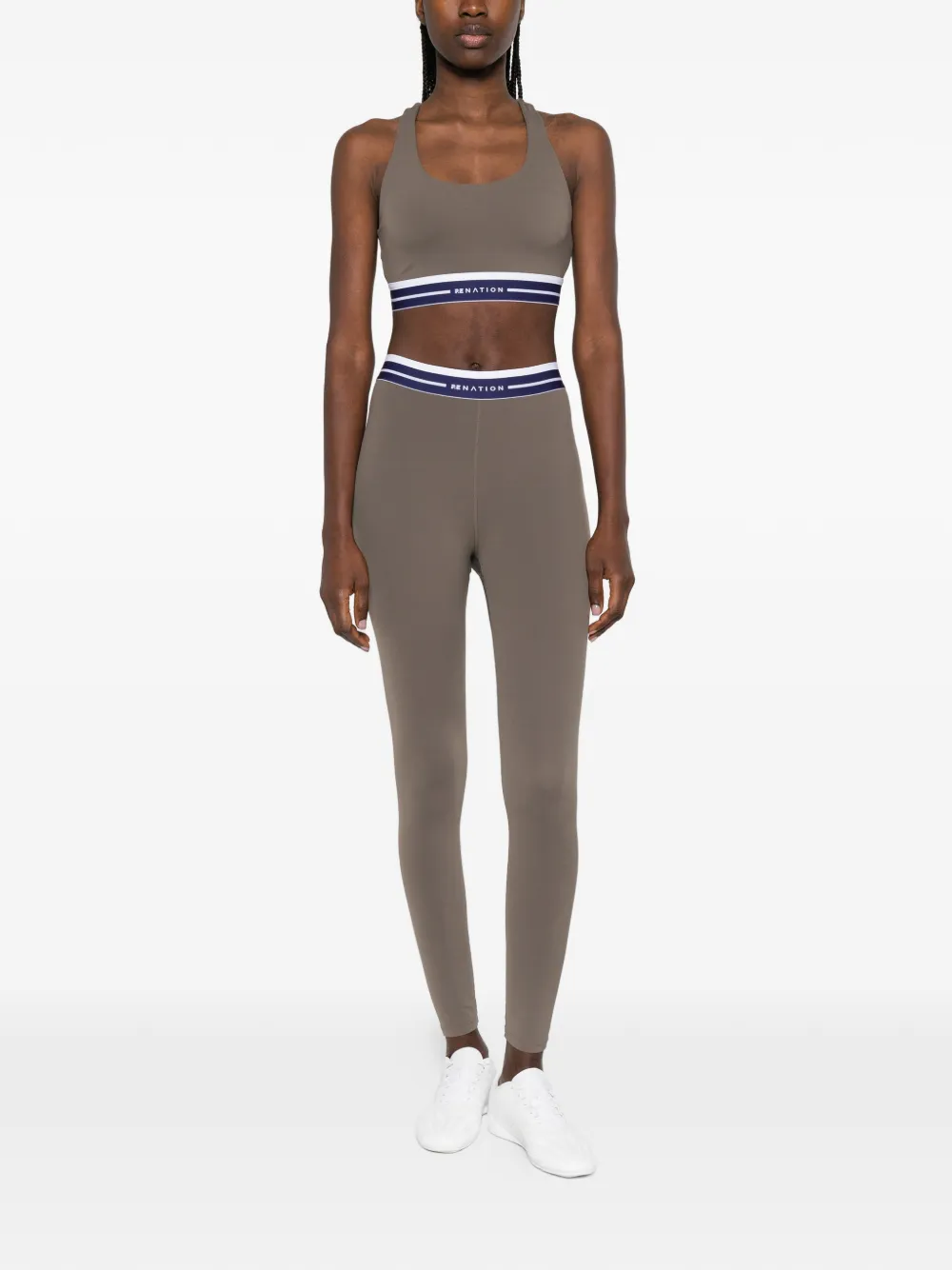 P.E Nation Avant Full gestreepte legging Bruin