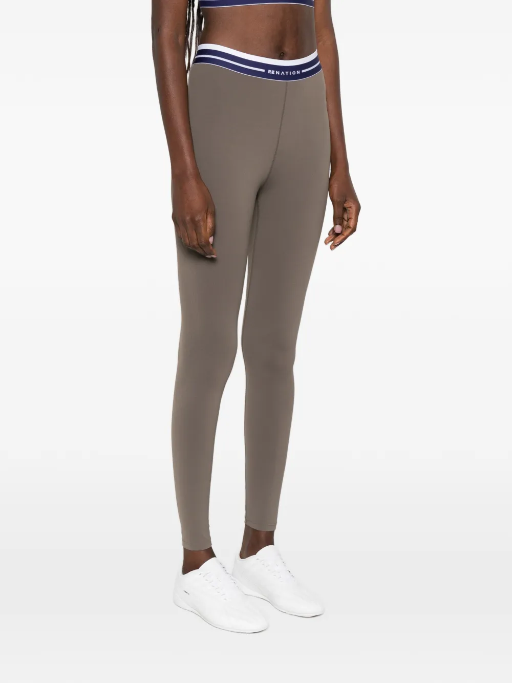 P.E Nation Avant Full gestreepte legging Bruin