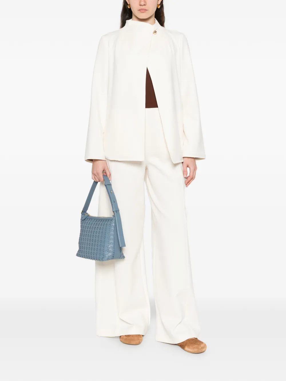 Max Mara MXPNIGELLA broek met wijde pijpen Wit
