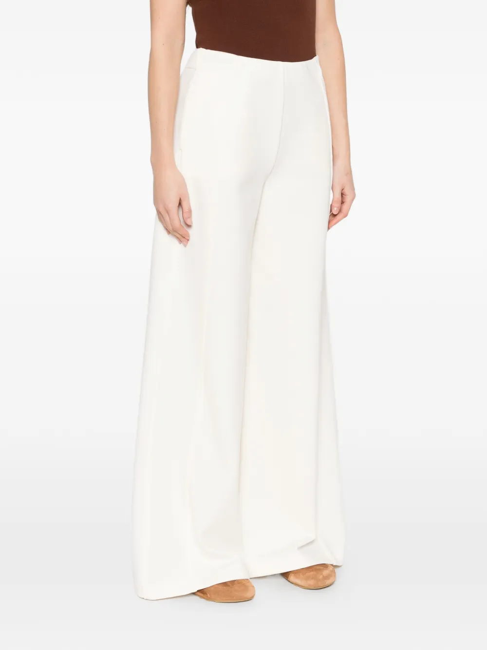 Max Mara MXPNIGELLA broek met wijde pijpen Wit