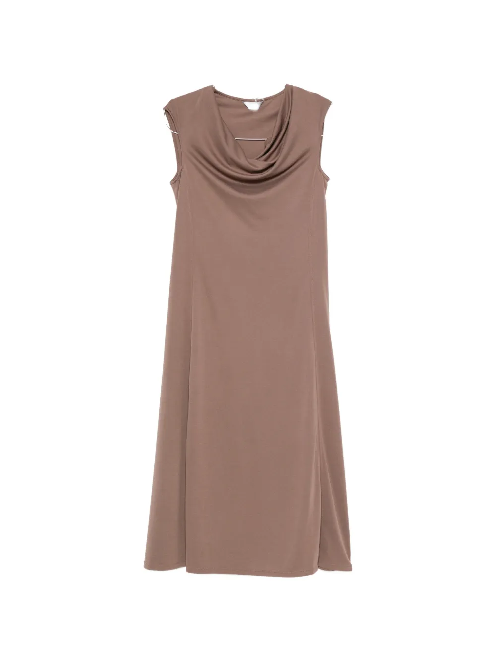 Max Mara cowl-neck cap-sleeves midi dress - Brown