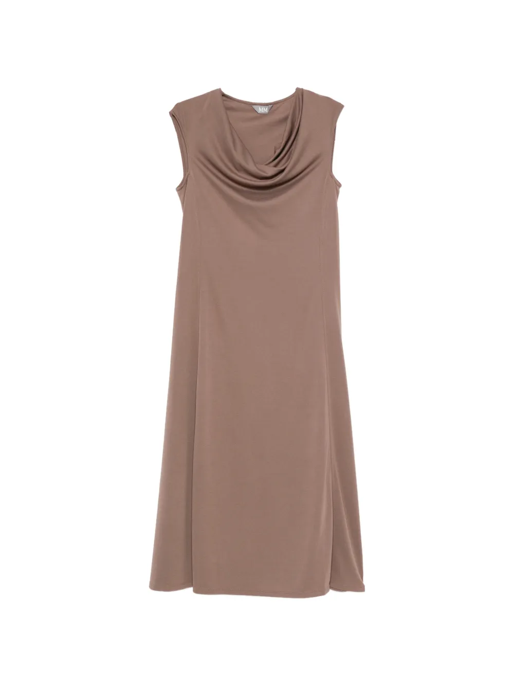Max Mara cowl-neck cap-sleeves midi dress - Brown