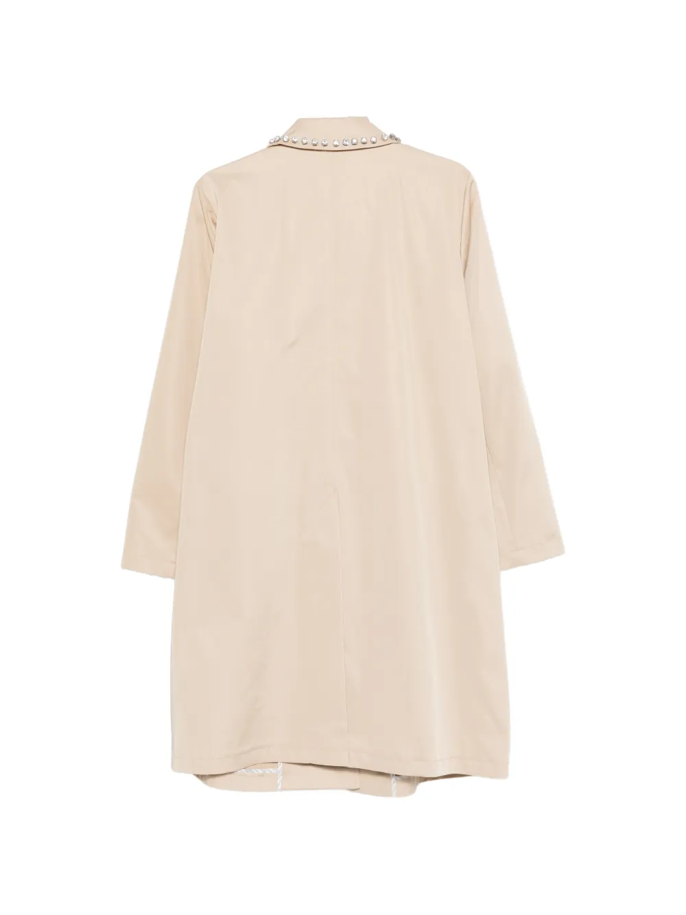  Marina Rinaldi Embellished Gabardine Coat - Neutrals 