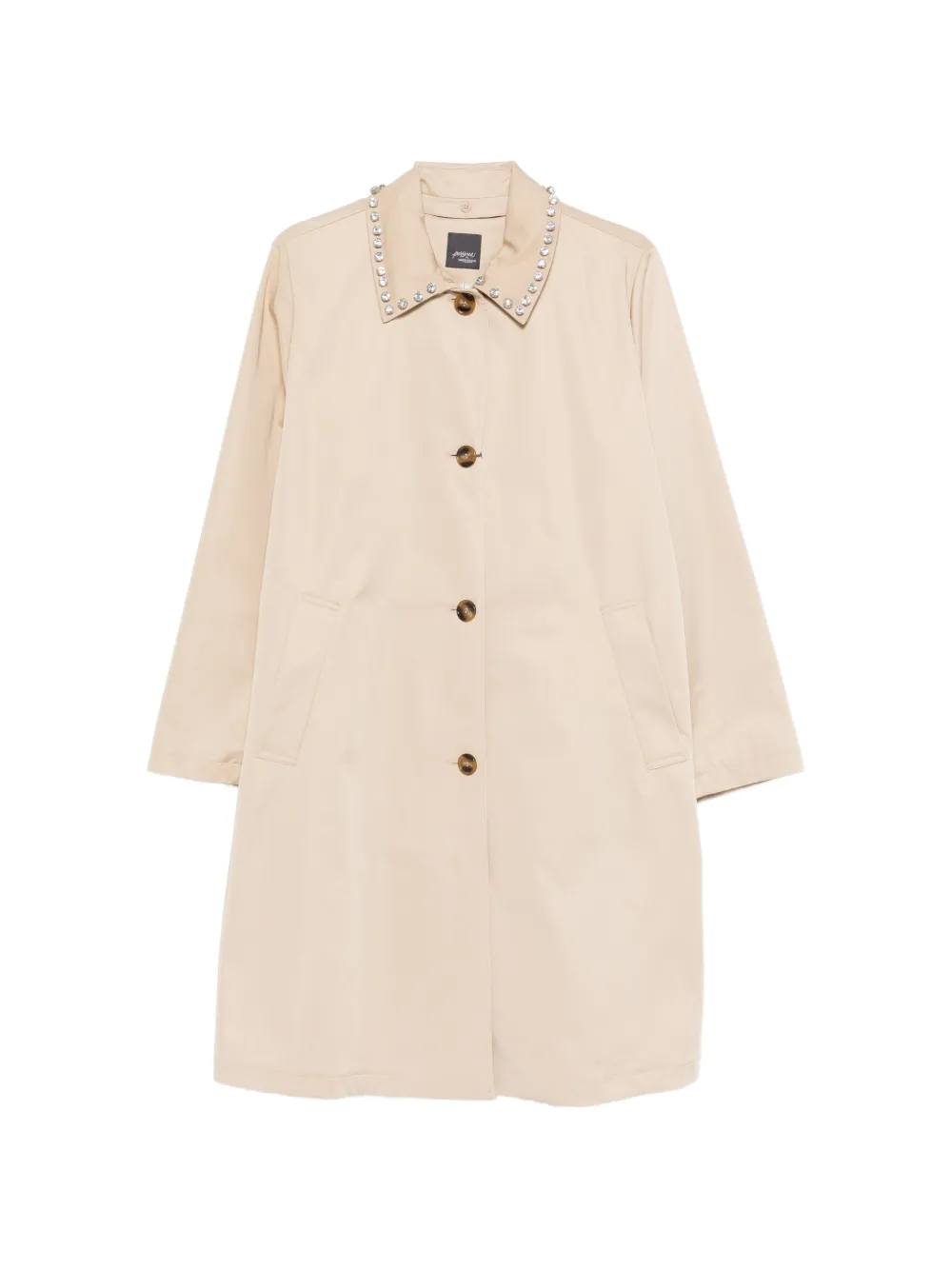 Marina Rinaldi embellished gabardine coat - Toni neutri