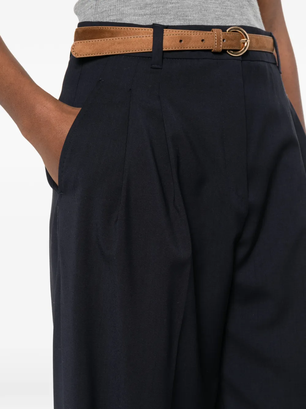 Max Mara Bacio plooibroek met ceintuur Blauw