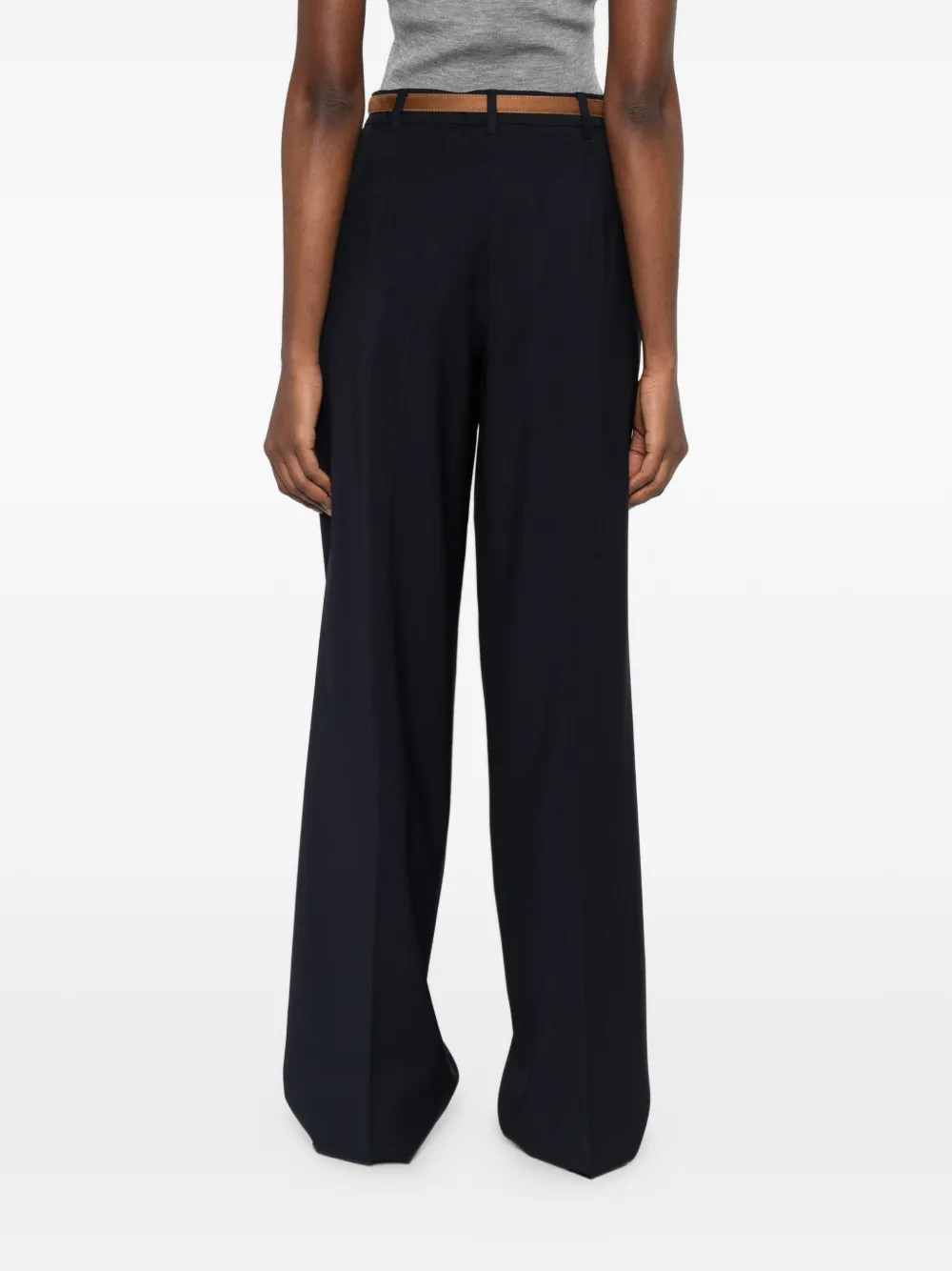 Max Mara Bacio plooibroek met ceintuur Blauw