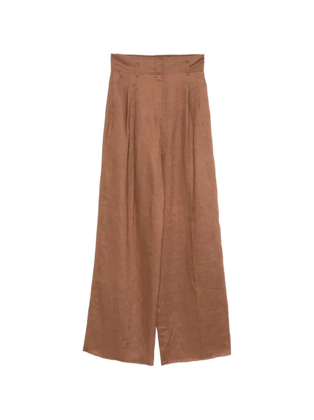 Max Mara Tmateria pleated linen trousers - Marrone