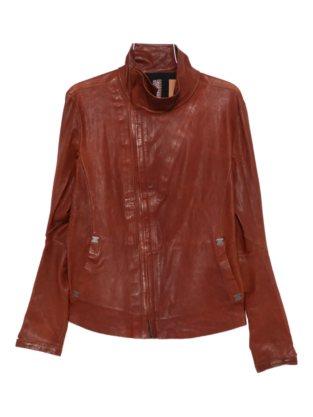 ISAAC SELLAM EXPERIENCE ZIP-FASTENING LEATHER JACKET