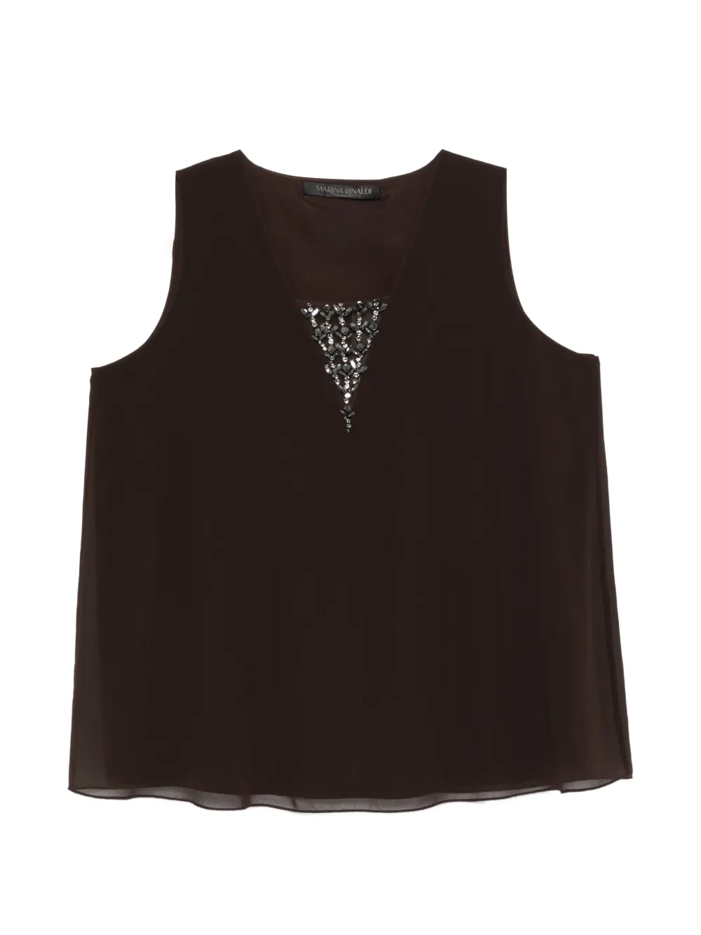Marina Rinaldi embellished blouse - Marrone