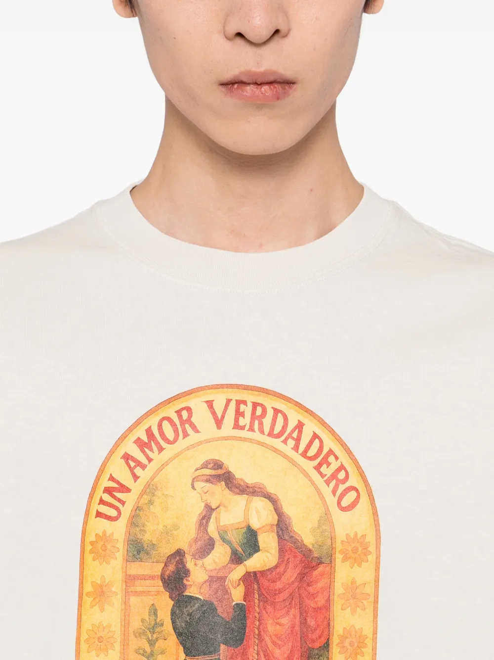 Melt T-shirt met grafische print Beige