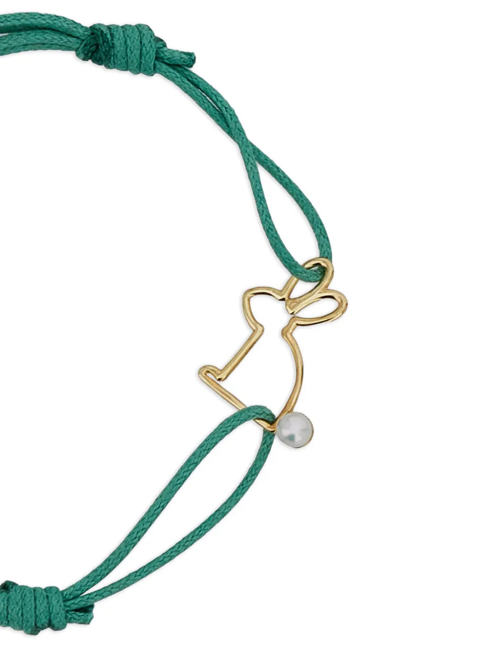 9k Bunny Charm Pearl Necklace