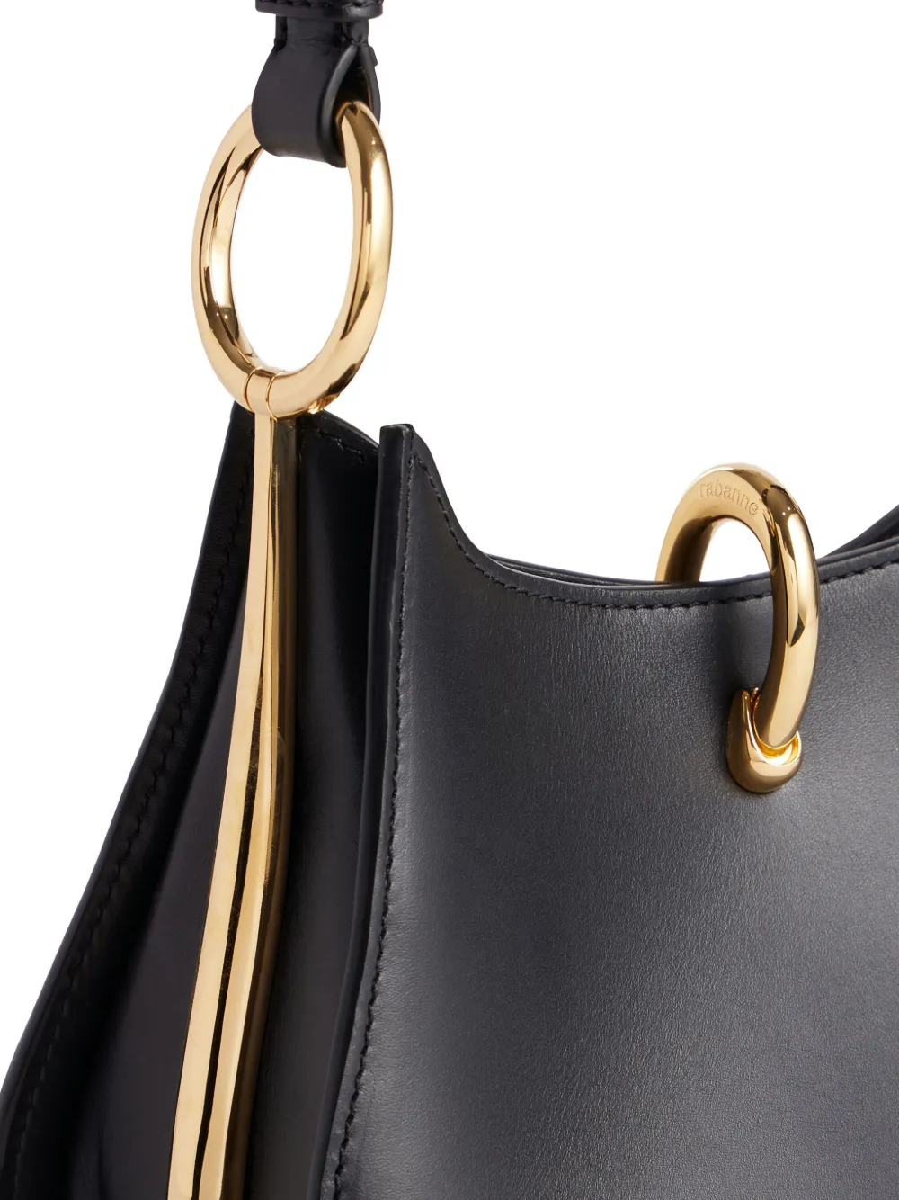 Rabanne Leren crossbodytas Zwart