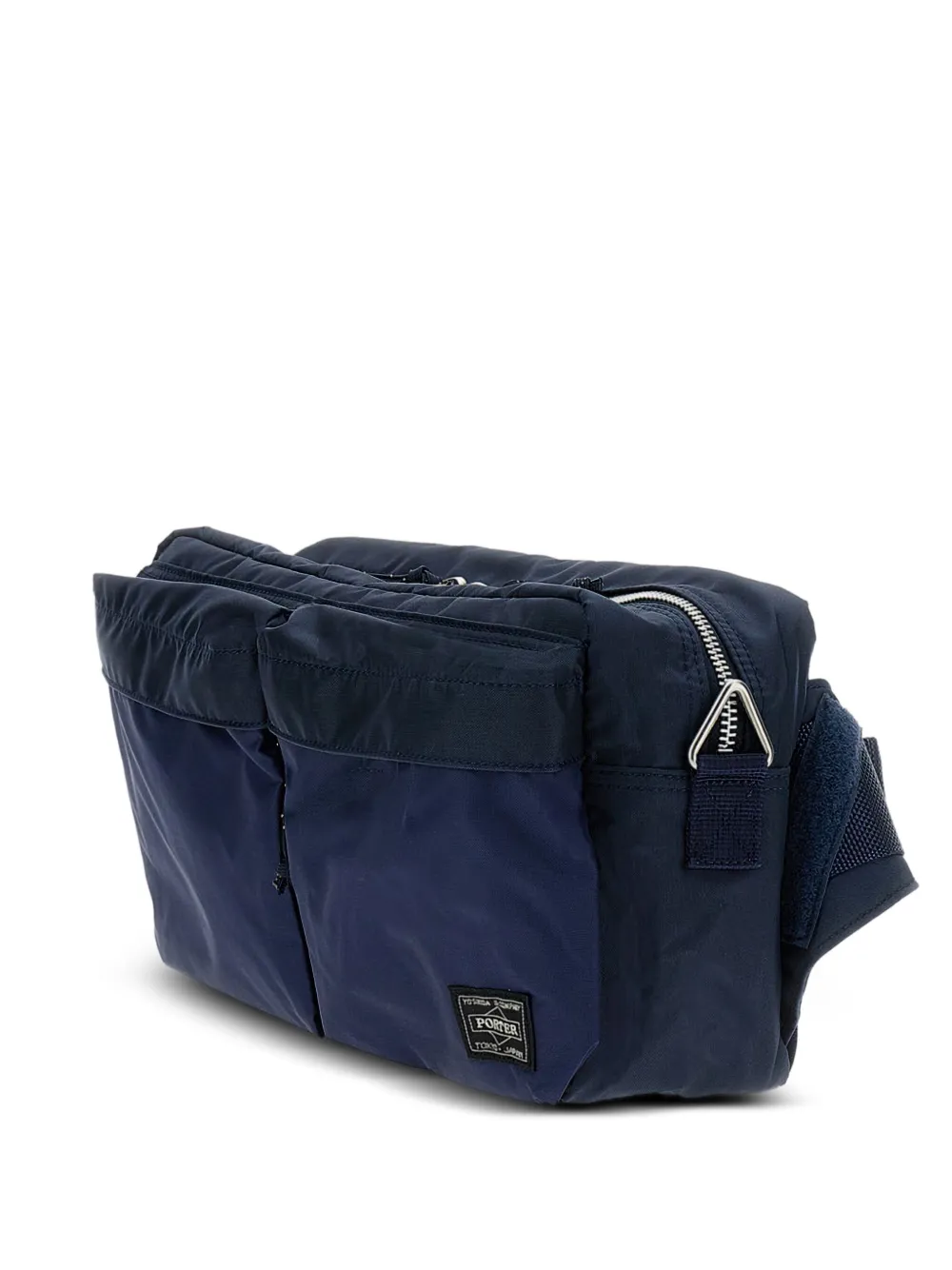 Porter-Yoshida & Co. Tas met logo-label en zakken aan de voorkant Blauw