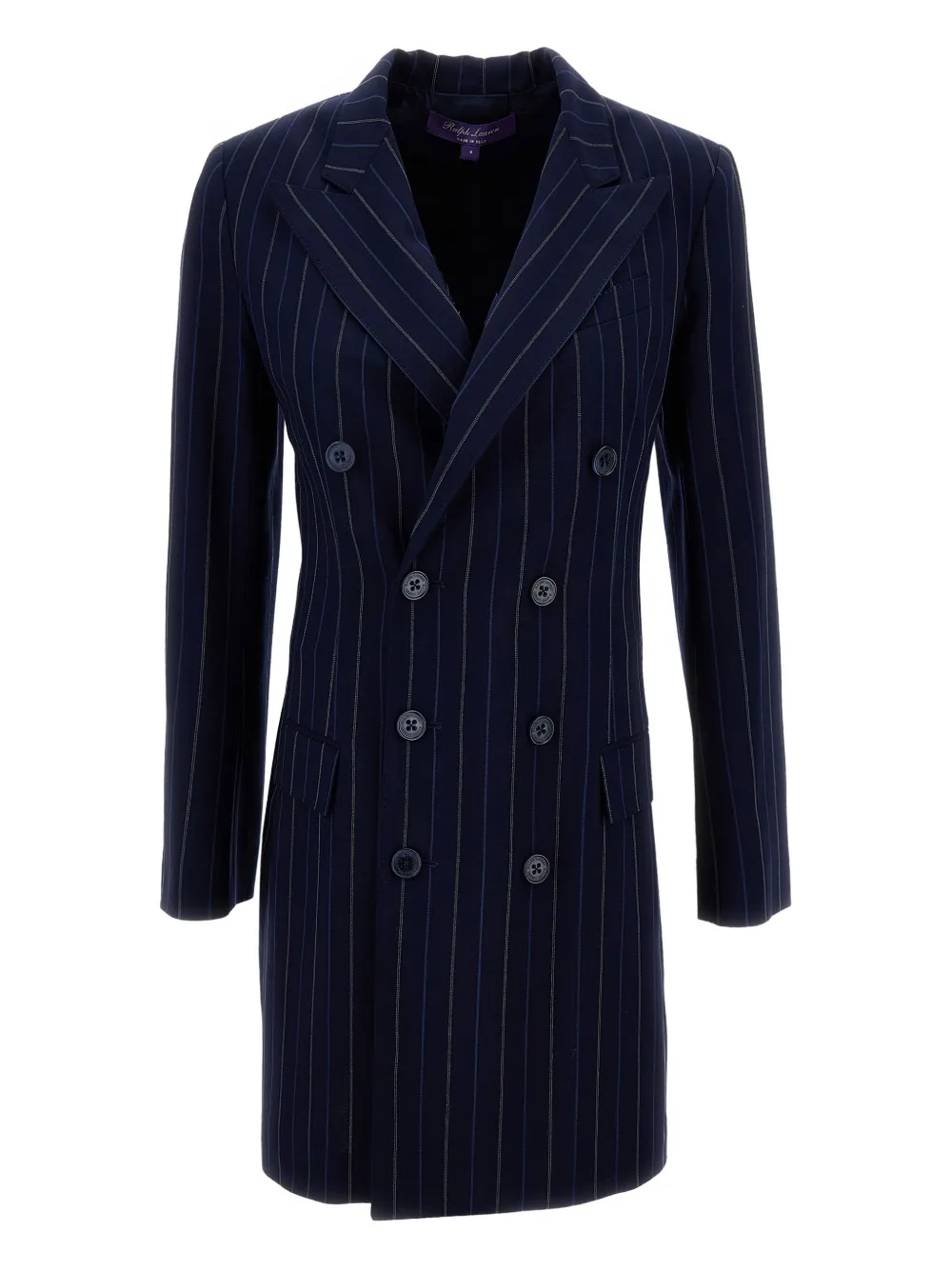 Ralph Lauren Collection Camden pinstripe double-breasted mini dress - Blu