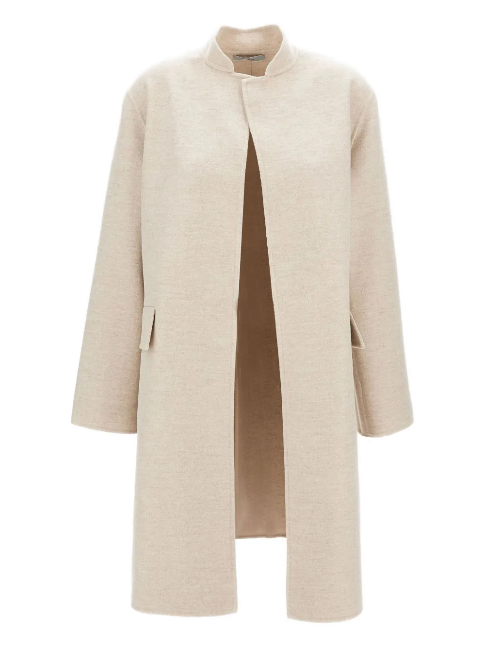 Dušan Flap Pocket Open Front Coat In Neutral
