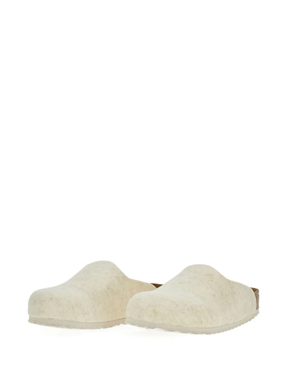 Birkenstock Amsterdam Wool Felt Eggshell Clogs In Neutral
