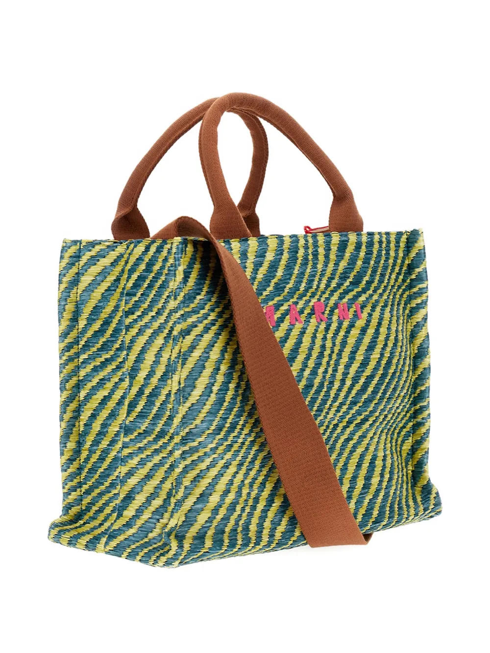 Marni Small Logo-detail Tote Bag In Green