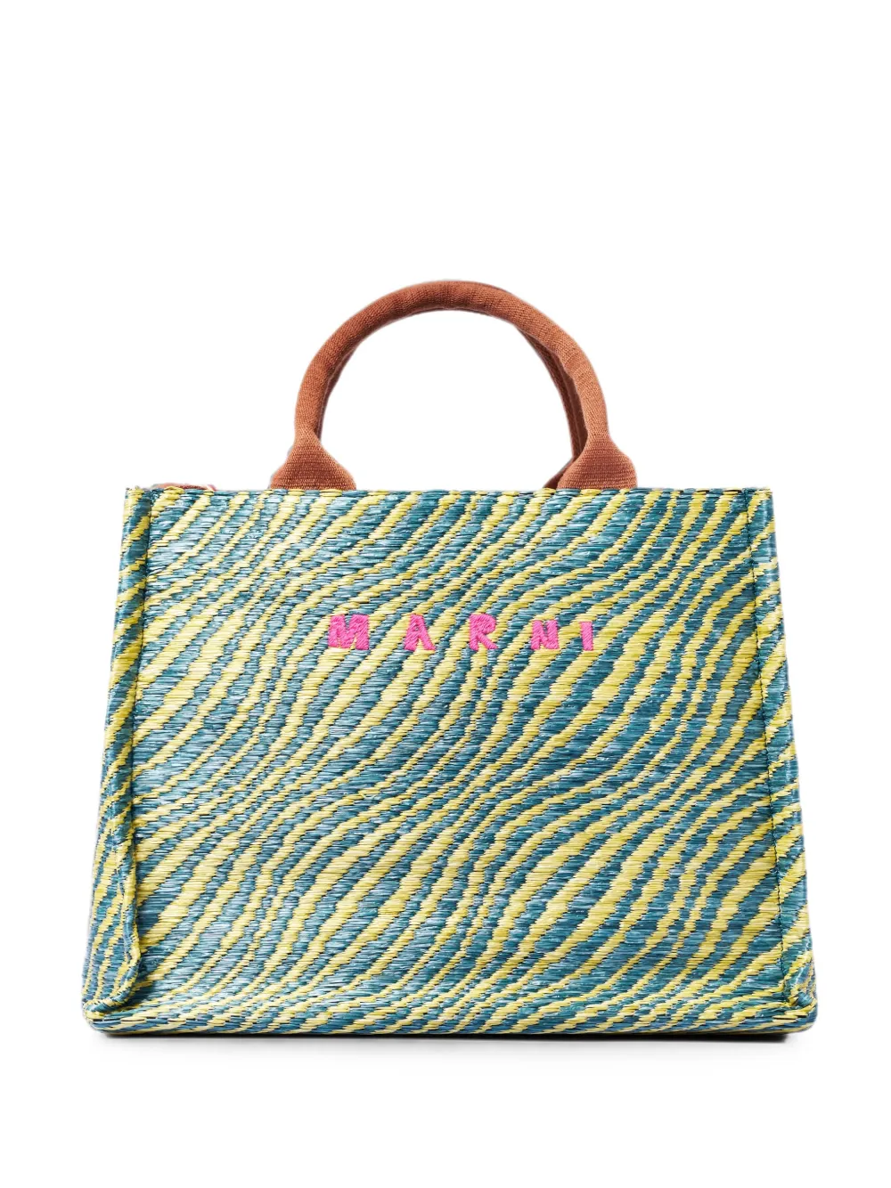 Marni small logo-detail tote bag - Verde