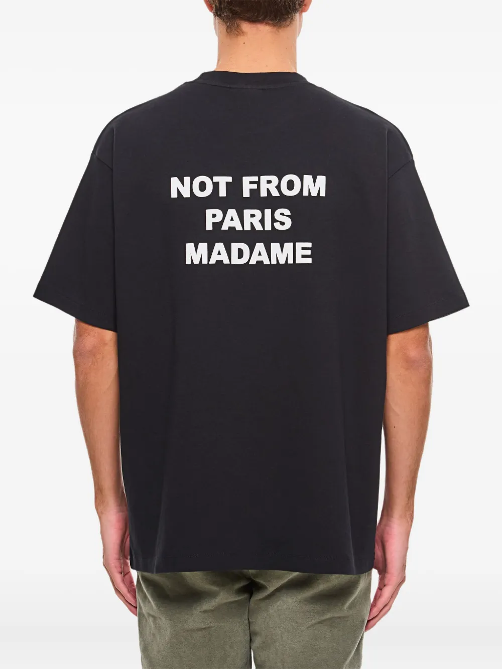 Drôle De Monsieur T-shirt met ronde hals en korte mouwen Zwart