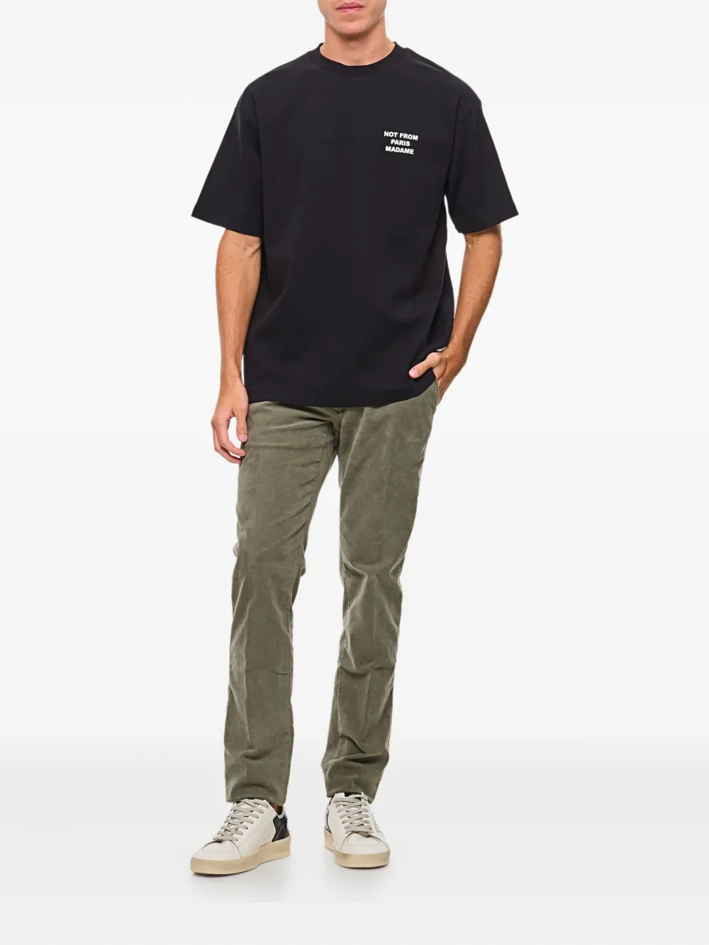 Drôle De Monsieur T-shirt met ronde hals en korte mouwen - Zwart