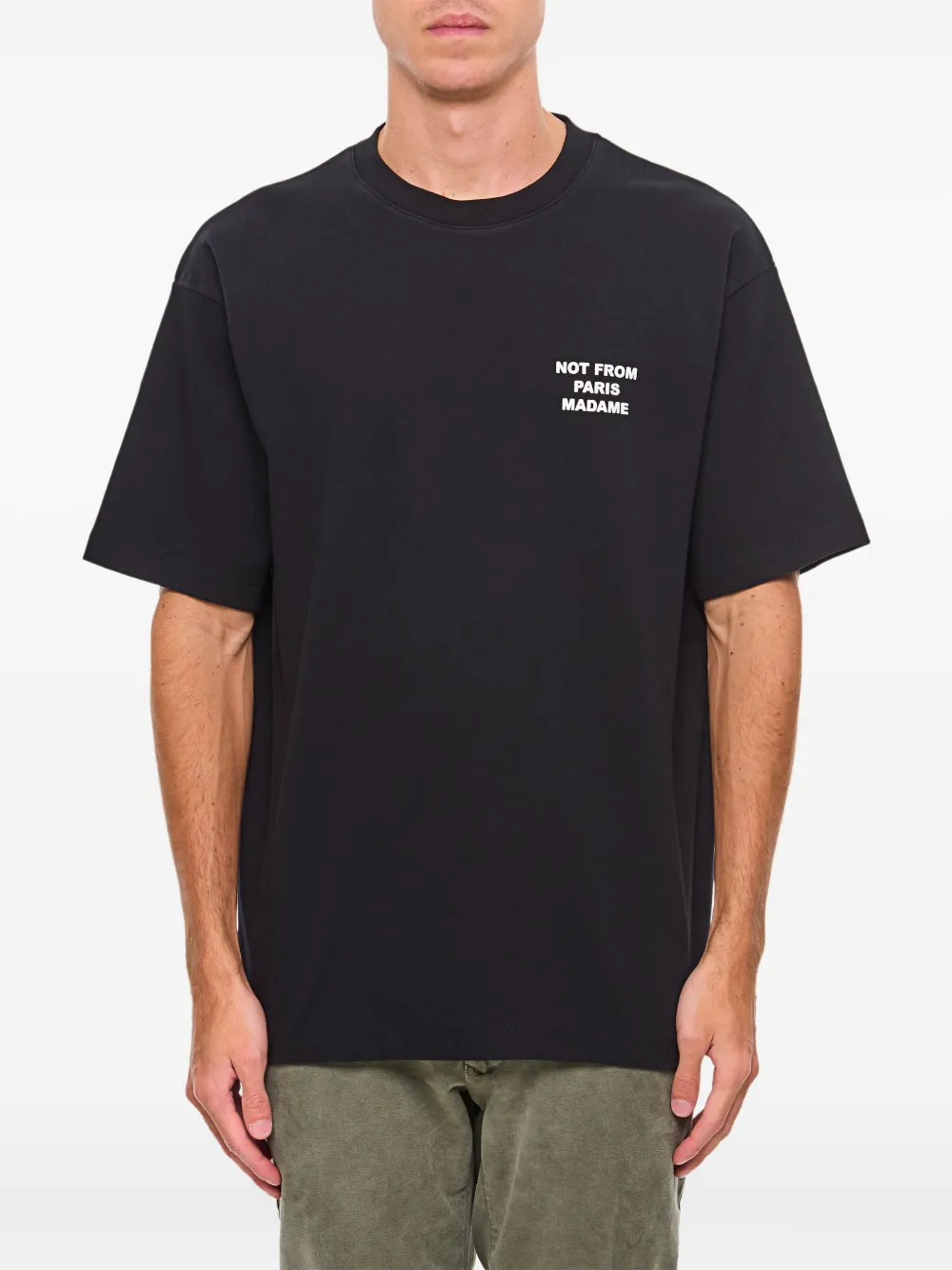 Drôle De Monsieur T-shirt met ronde hals en korte mouwen Zwart