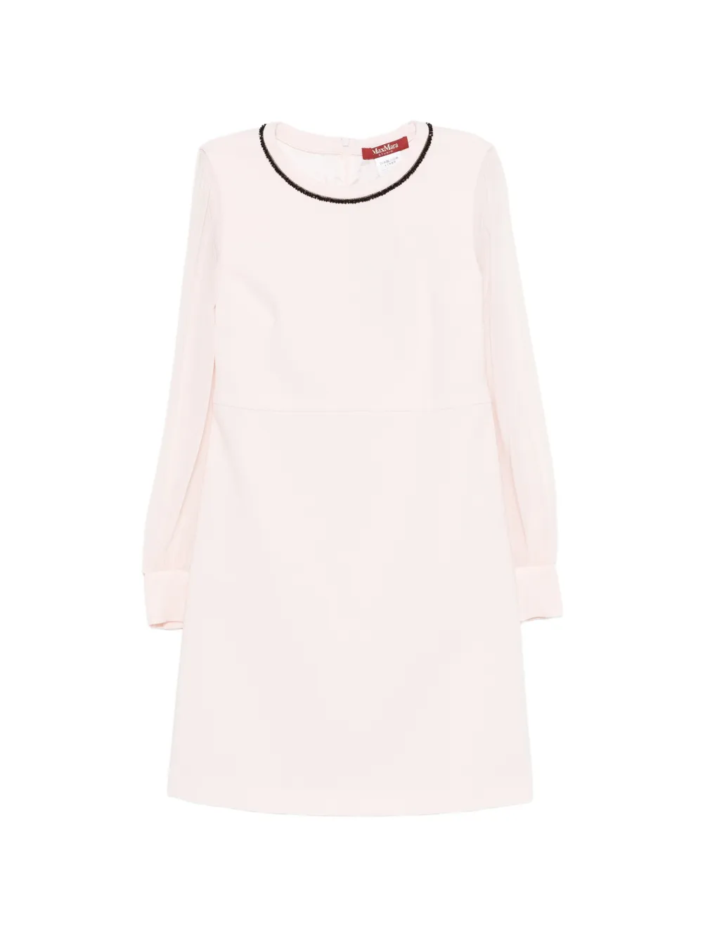 Max Mara Mstvolto beaded long-sleeve mini dress - Pink