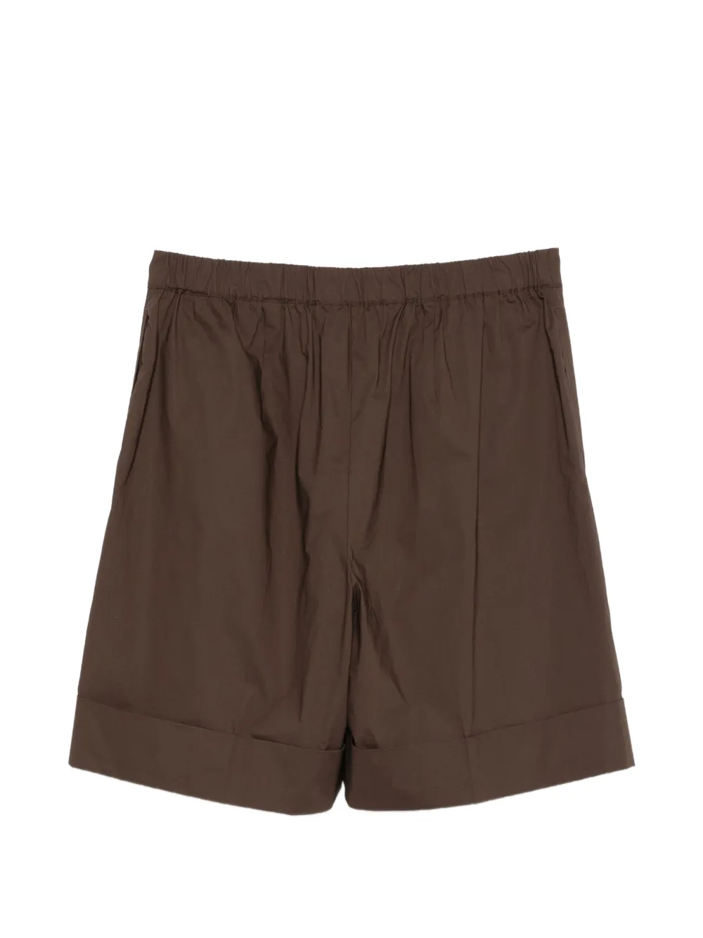  Marina Rinaldi Pleated Tailored Shorts - Brown 