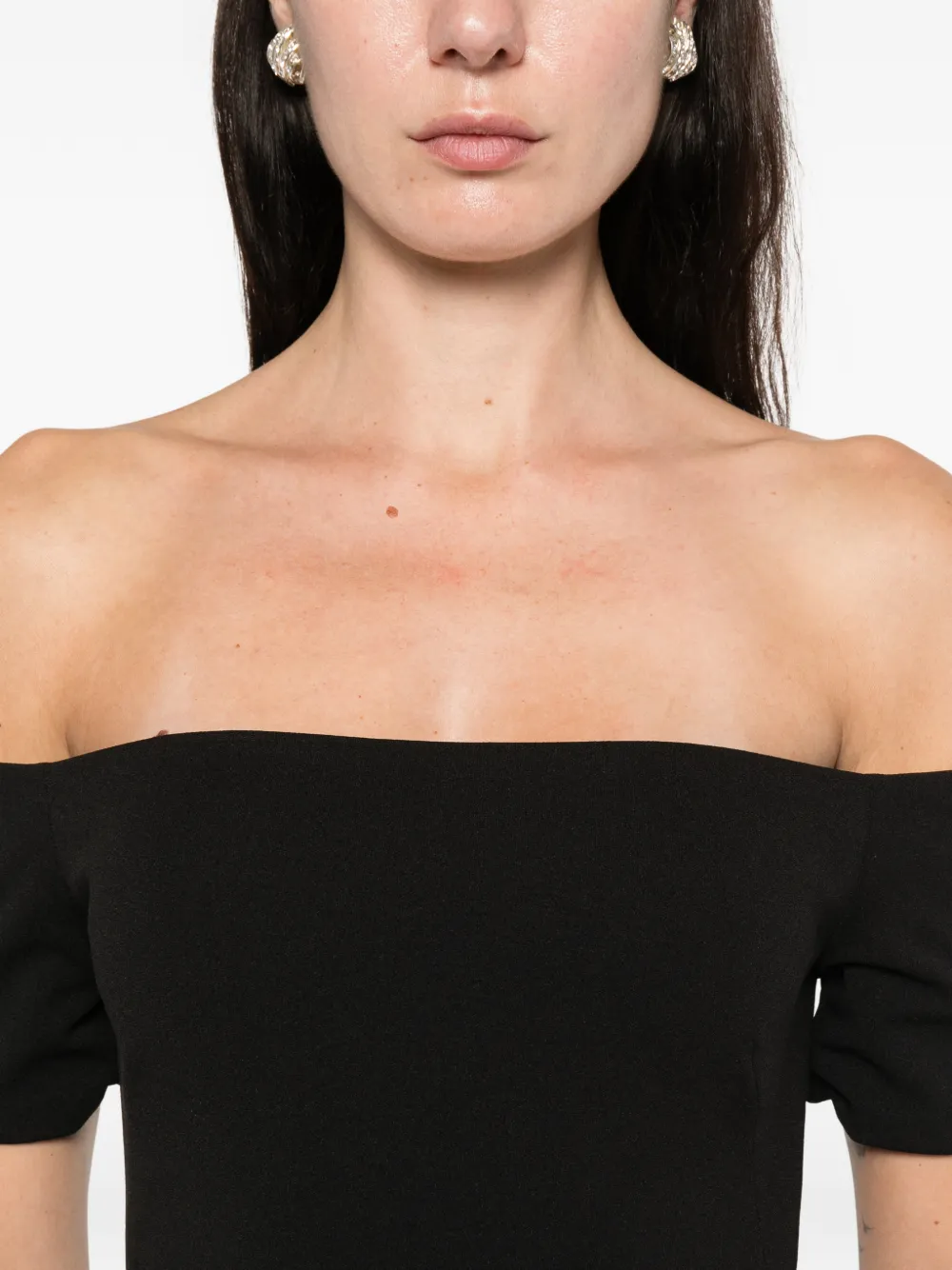 Solace London Nile Off-shoulder Maxi Dress In Black