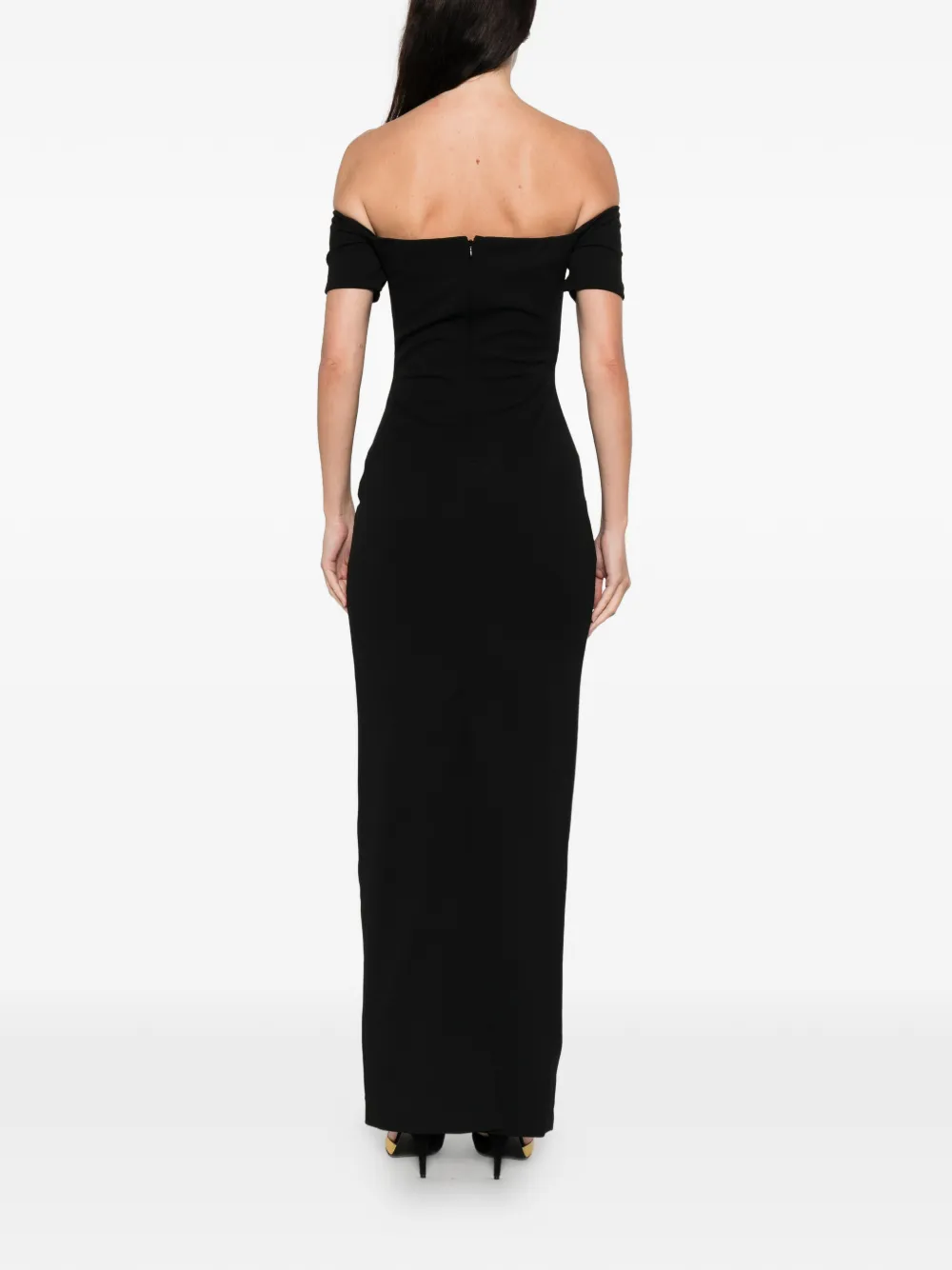 Solace London Nile Off-shoulder Maxi Dress In Black