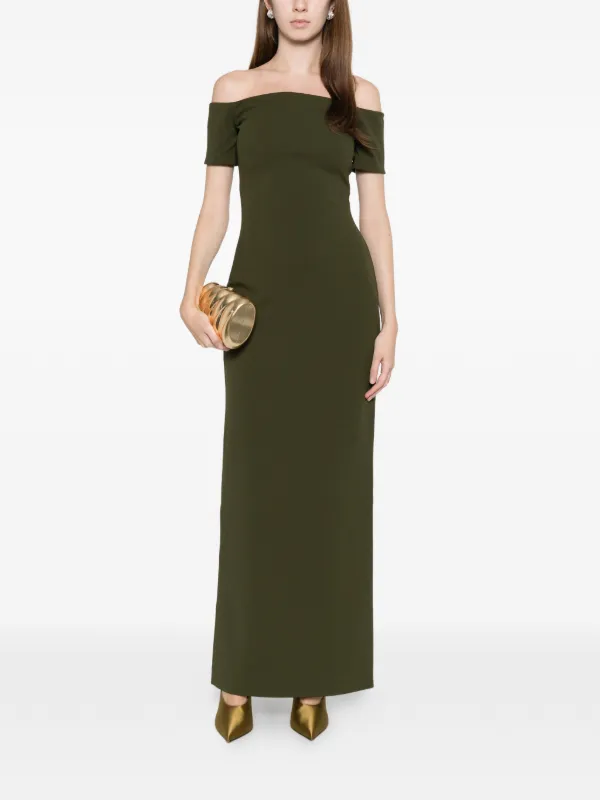 green emerald velvet dress Rachel long Kaftan - Palazzo Embroidery - Nile Green main image 0