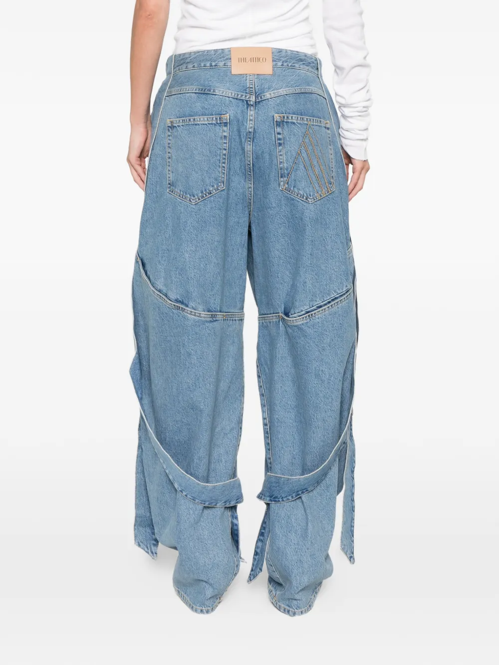 The Attico Jeans met strikdetail Blauw