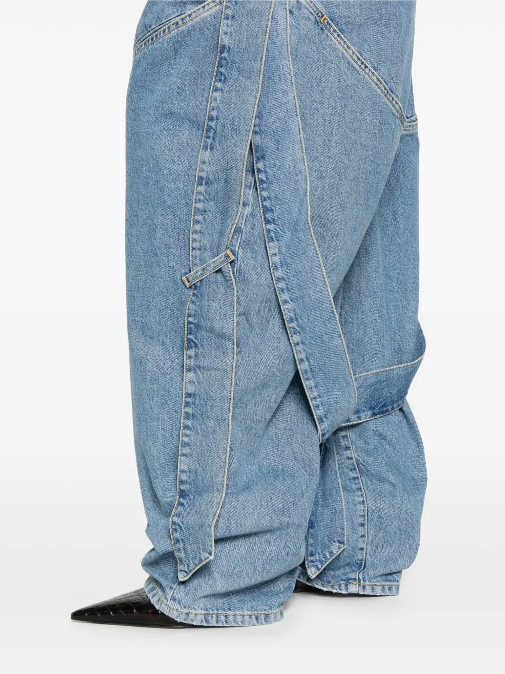 The Attico Jeans met strikdetail Blauw