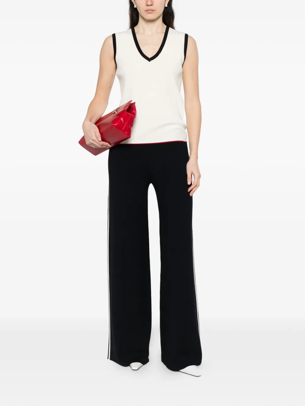 Stripe-Detail Palazzo Pants
