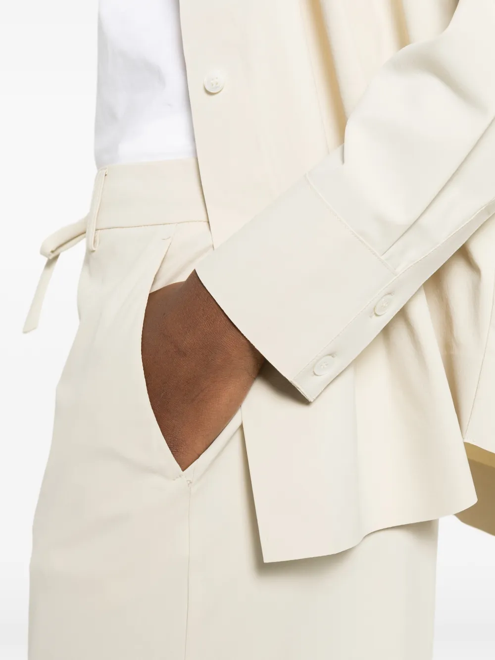 Max Mara Palazzo broek met trekkoord Beige
