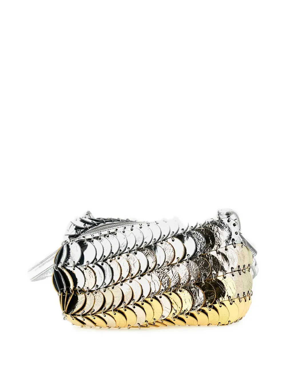 Rabanne Paco Crossbody Leather Bag In Silver