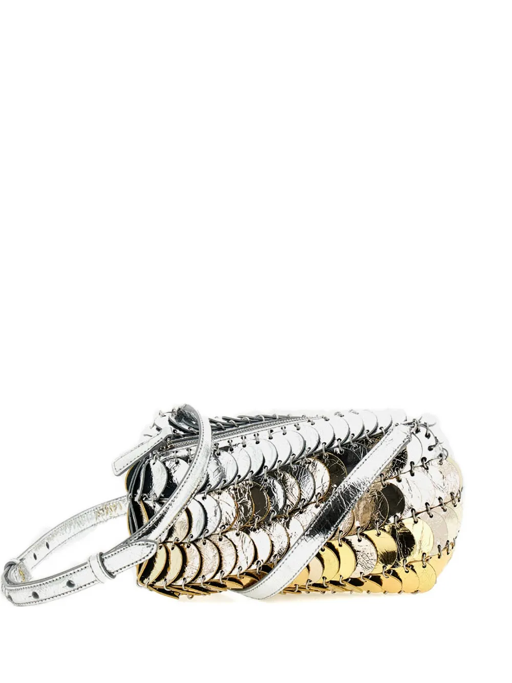 Rabanne Paco Crossbody Leather Bag In Silver