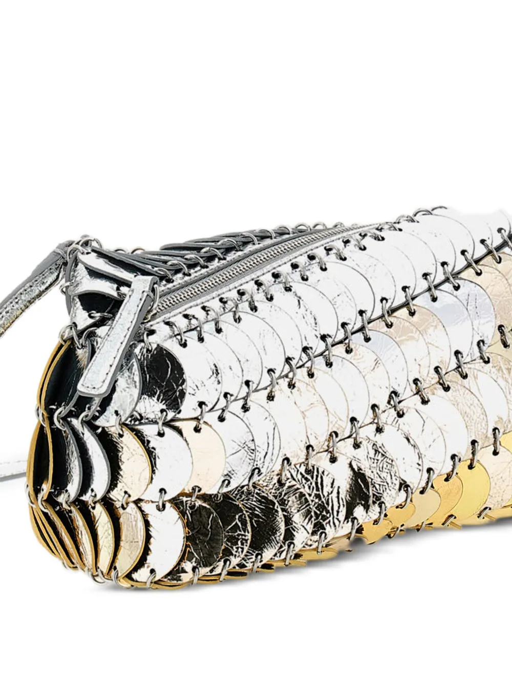 Rabanne Leren schoudertas Zilver