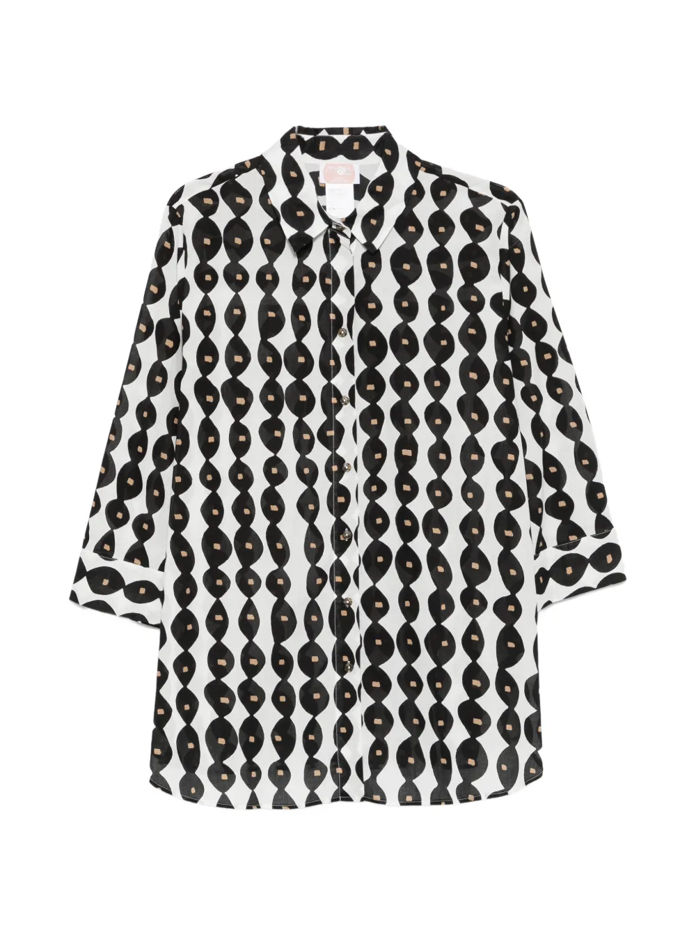 Marina Rinaldi Nnwgiostra geometric-pattern shirt - Bianco