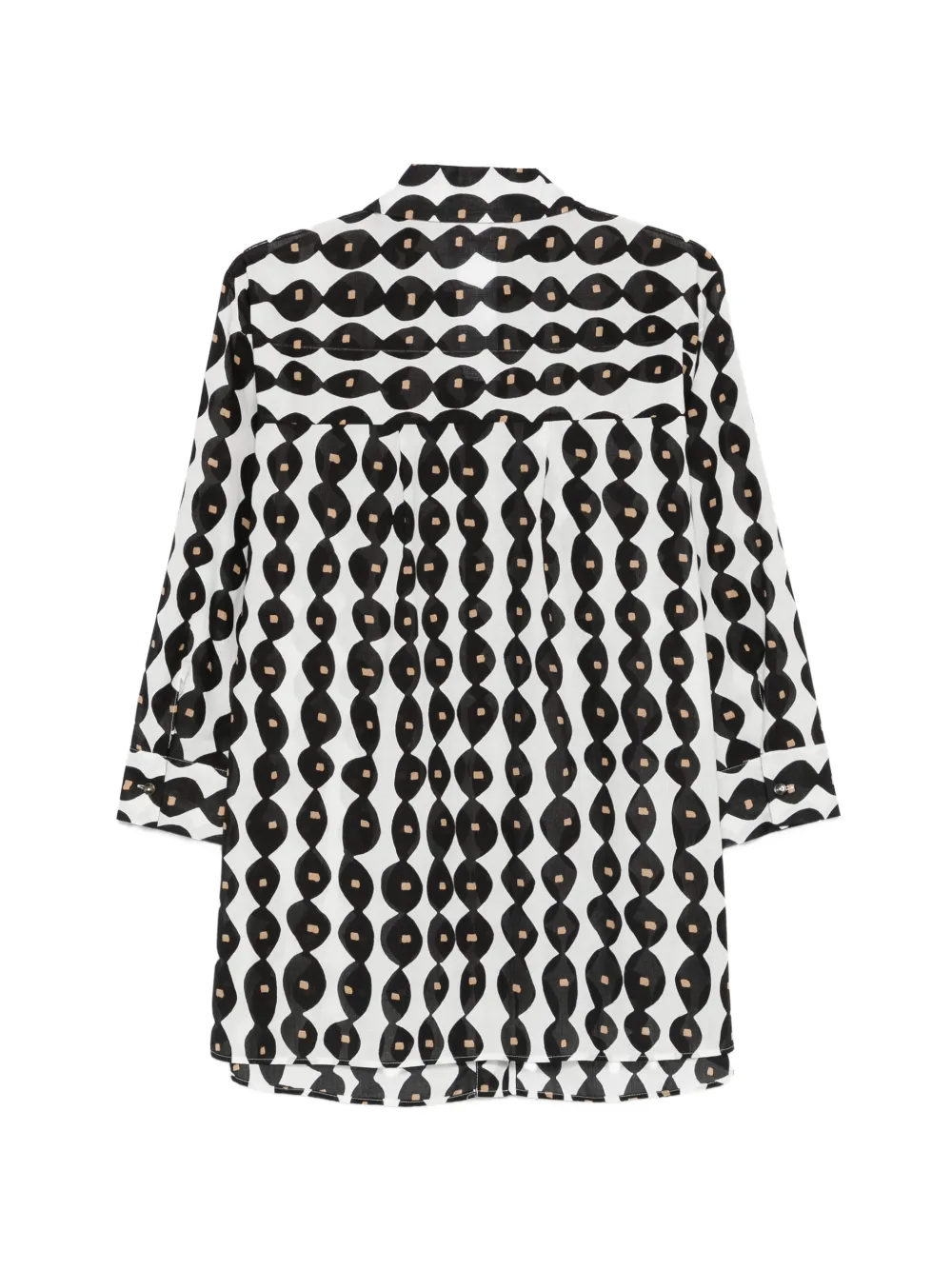  Marina Rinaldi Chemise Nnwgiostra à Motif Géométrique - Blanc 