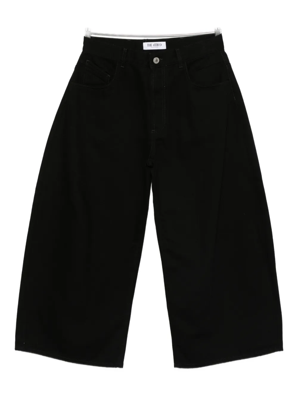 Attico Belt Loops Wide-leg Jeans In Black