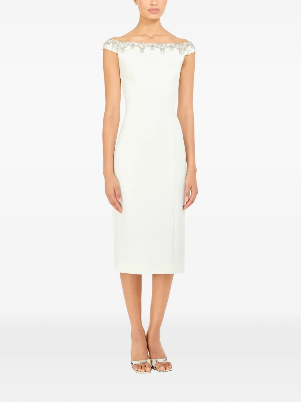 Jenny Packham Valorie assymetrische midi-jurk - Wit