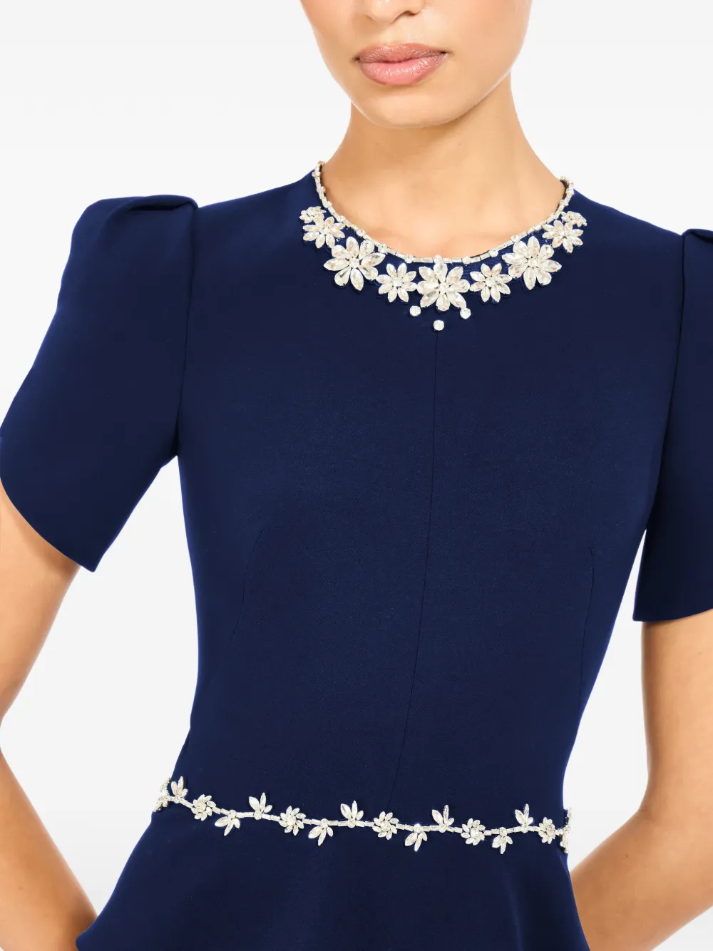 Jenny Packham Jules verfraaide midi-jurk Blauw