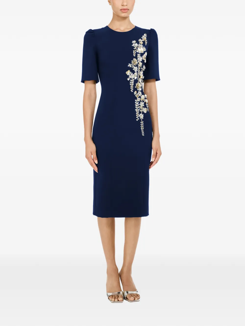 Jenny Packham Roma embellished midi dress - Blauw
